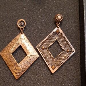Heidi Klum Intimates Gold-Tone Textured Diamond Drop Earrings